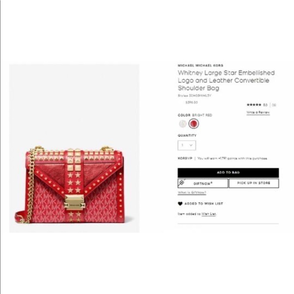 Michael Kors Whitney Star embellished bag red - Picture 7 of 12